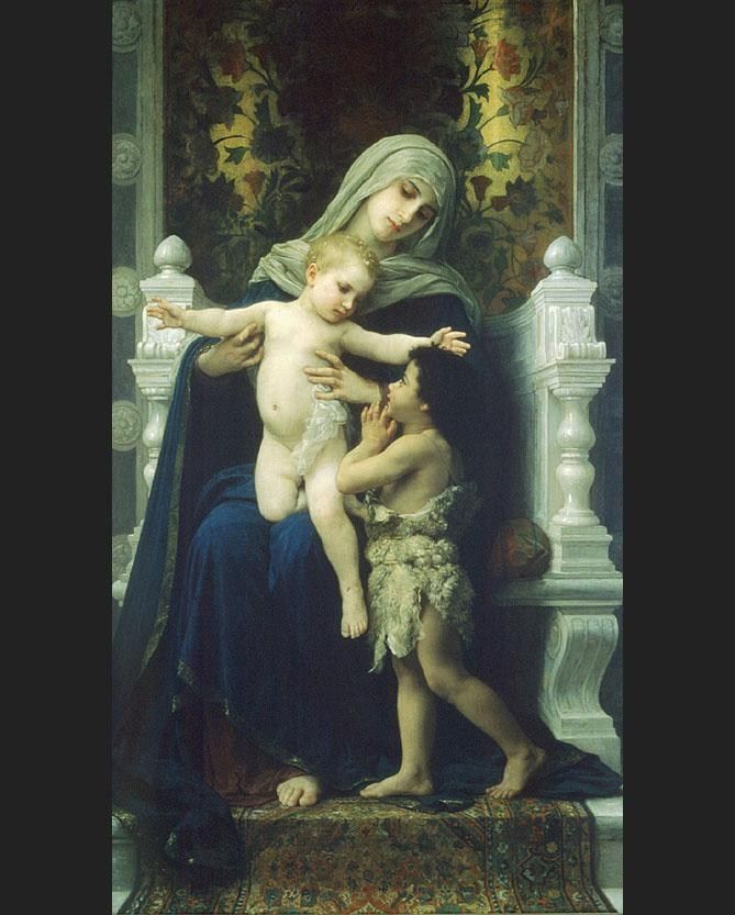 William Bouguereau The Virgin Baby Jesus and Saint John the Baptist